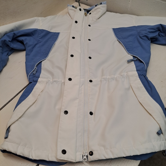 Columbia Women's Winter Coat White and Blue Jacket Size Large. - Picture 2 of 12